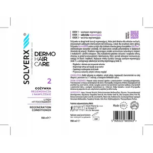 Matu kondicionieris tołpa SOLVERX Dermo Hair Atjaunošana un Mitrināšana 150 ml