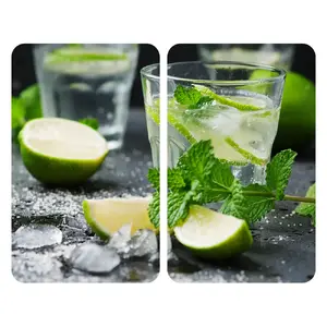 Cutting board Wenko Mojito rectangular 300×520×18 mm, tempered glass, TPE, green, pack of 2