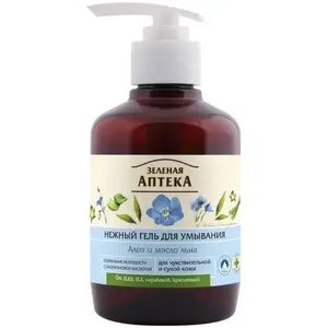 Facial Cleansing Gel Green Pharmacy Delicate for Dry and Sensitive Skin with Aloe & Flaxseed Oil 270 ml