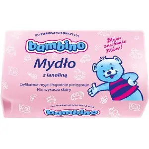Мыло кусок Bambino 90 г для детей и грудных — мягкое очищающее детское мыло