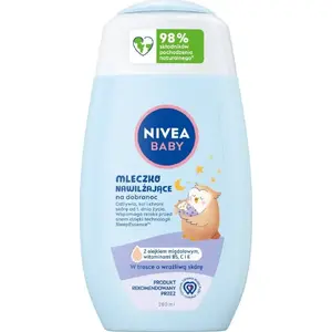 Nivea Baby mitrinošs nakts pieniņš 200 ml — maiga nakts kopšana zīdaiņu ādai