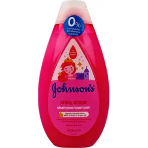 Bērnu šampūns Johnsons Shiny Drop 500 ml ar argana eļļu — maiga attīrīšana zīdaiņiem