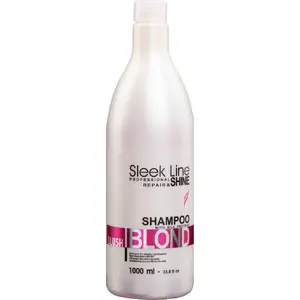 Šampūns Stapiz Sleek Line Blush Blond 1000 ml — krāsas kopšanai gaišiem matiem