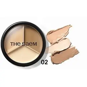 Консилер theSaem Cover Perfection Triple Pot 02 Contour Beige — кремовый корректор трио