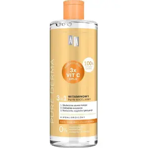 Micellar Cleansing Solution AA Pure Derma Vitamin 3-in-1 500 ml — gentle face and eye makeup remover