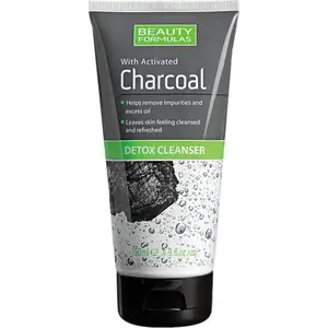 Facial Cleansing Gel Beauty Formulas Charcoal 150 ml — detoxifying, deep-cleansing with activated charcoal