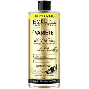 Micellaŗais tīrīšanas līdzeklis Eveline Variété 500 ml — maigs kosmētikas noņēmējs un sejas attīrītājs