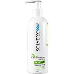 Facial and Eye Cleansing Gel Solverx Acne Skin 200 ml for Acne-prone and Oily Skin