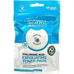 Exfoliating Toner Pads Beauty Formulas with Hyaluronic Acid, 30 pads