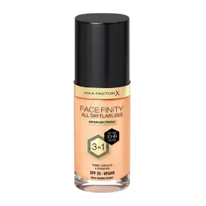 Foundation Max Factor Facefinity All Day Flawless 3 in 1 W44 Warm Ivory, pump cream, anti-redness