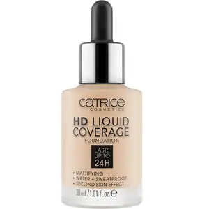 Liquid foundation Catrice HD Liquid Coverage 30 ml, dropper bottle, shade 010 Light Beige