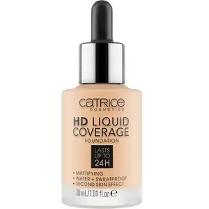 Liquid foundation Catrice HD Liquid Coverage 30 ml, dropper bottle, shade 005 Ivory Beige