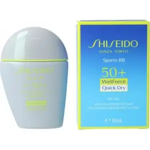 Shiseido Sun Sports BB ādas iedeguma tonējošais fluīds SPF50+ — Very Dark, 30 ml