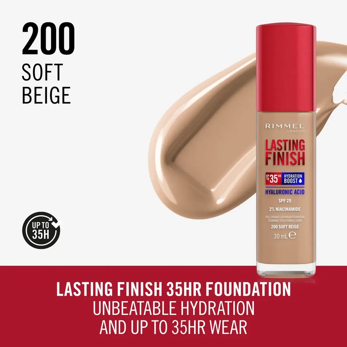 Rimmel Lasting Finish 35 Hour тон 200 Soft Beige Photo 4