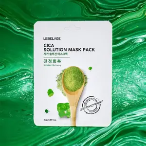 Conny sheet mask LEBELAGE Cica Solution – calming cica face mask, single-use