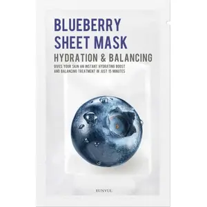 Šķiedras sejas maska Eunyul Blueberry mitrinoša ar dzērveņu ekstraktu 22 ml