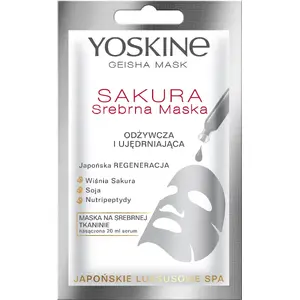 Face mask Yoskine Geisha Mask Sakura Silver 20 ml — nourishing and firming facial mask