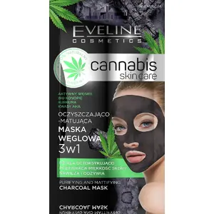 Face Mask Eveline Cannabis Skin Care 3-in-1 Charcoal Mask 7 ml