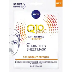 Face sheet mask Nivea Q10 Plus C 10-minute anti-wrinkle & energy treatment