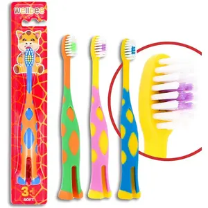 Bērnu zobu suka Wellbee KIDS (3+) Soft — 1 gab. blisterī, jauktas krāsas