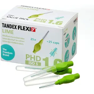 Tandex конусообразные межзубные щетки 25 шт Lime (зелёный) – коническая щетка для очистки межзубных промежутков