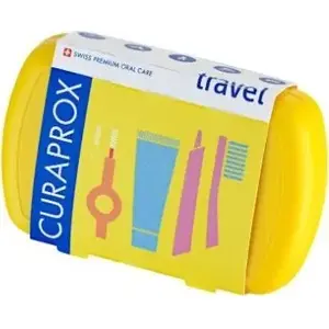 Ceļojumu komplekts Curaprox travel set 147775, dzeltena — kompakts mutes kopšanas komplekts
