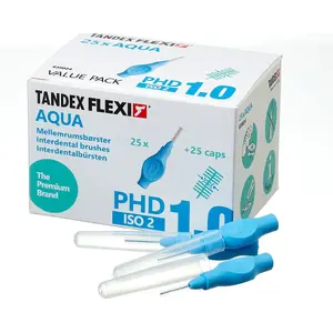 Межзубные щетки Tandex Flexi Extra Fine Aqua — набор 25 шт., очень тонкие, синие