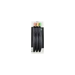 Toothbrush set PROMIS 3-piece soft manual toothbrushes, black