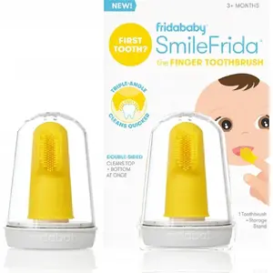 Пальчиковая зубная щетка для младенцев No name FRIDA Baby SmileFrida – мягкая силиконовая щетка для ухода за полостью рта