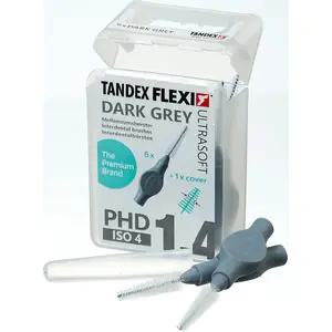 Межзубные щетки Tandex Flexi Ultra Soft 6 шт., трапециевидные, тёмно-серые, 3,00–6,00 мм