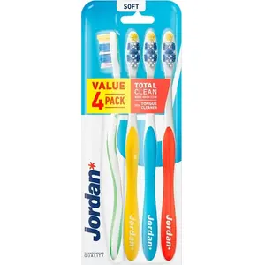 Toothbrush pack Jordan Total Clean soft 4 pcs - soft bristles, daily oral care