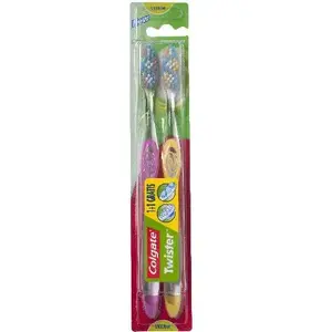 Zobu suka Colgate DUO Twister vidēja cietība 2 gab., manuāla mutes kopšanas suka