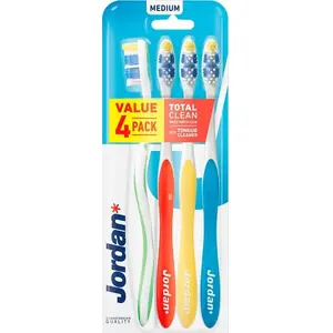 Зубные щетки Jordan Total Clean средней жесткости, набор 4 шт., модель 1256140370