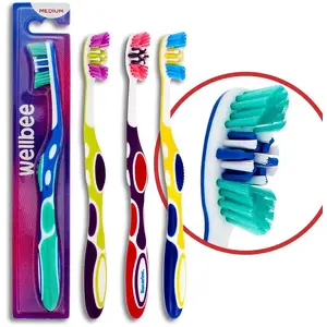 Electric toothbrush heads Wellbee replacement heads medium hardness, blister pack 5, assorted colors, 1 pc