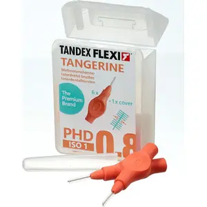 Tandex Flexi UltraFine toothbrushes, pack of 6, Tangerine (orange)
