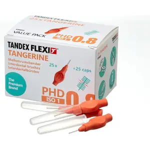 Interdental brushes Tandex Flexi UltraFine Tangarine pack of 25, orange