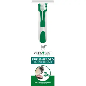 No name three-head toothbrush for dogs Vet's Best – pet dental brush, multi-head cleaning