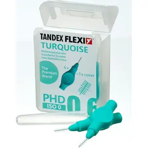 Toothbrushes Tandex Flexi X-micro set of 6, turquoise — compact soft-headed interdental brushes