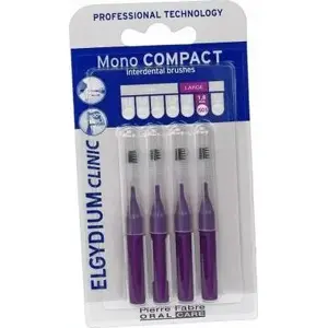 Zobu suka Pierre Fabre Elgydium Clinic Mono Compact 5 — kompaktā manuālā suka, purpursarkana