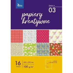Набор креативной бумаги Tetis TETIS 100 г/м² 16 листов — набор из 3 шт.