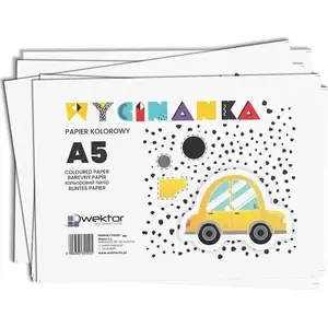 Krāsaina papīra bloks A5/8K izgriezumus Wektor — 20 lapas, A5 formāts