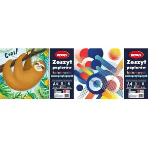 Notebook Beniamin A4 self-adhesive colored paper pads, 8 sheets per pad, pack of 10