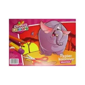 Colored glossy paper pad A4 KOMA-PLAST WIKR-098536 – assorted colored sheets, A4 format
