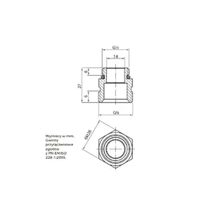 Perfexim pipe fitting nipple 1/2" x 3x4" PN10 for manifold, model 748