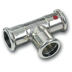 SANHA reducing tee SANHA-THERM C-Stahl d28x18x22 – steel pipe fitting for heating systems