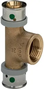 Тройник VIEGA для труб 25 x 3/4 x 25 мм латунь, полированный (MPN 608057)