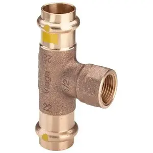 VIEGA brass pipe tee 22 x 3/4 x 22 mm, polished, gas connection