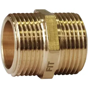 Brass nipple Fitting SF57N-5/4, threaded pipe connector 5/4"