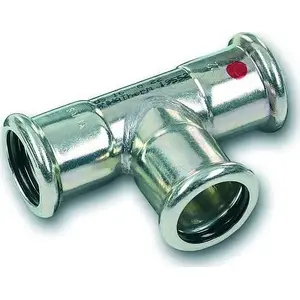 SANHA Therm copper press tee 3x female threaded 88.9 mm