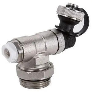 Angle stop valve INVENA CO-40-025 1" with drain and shut-off for distribution